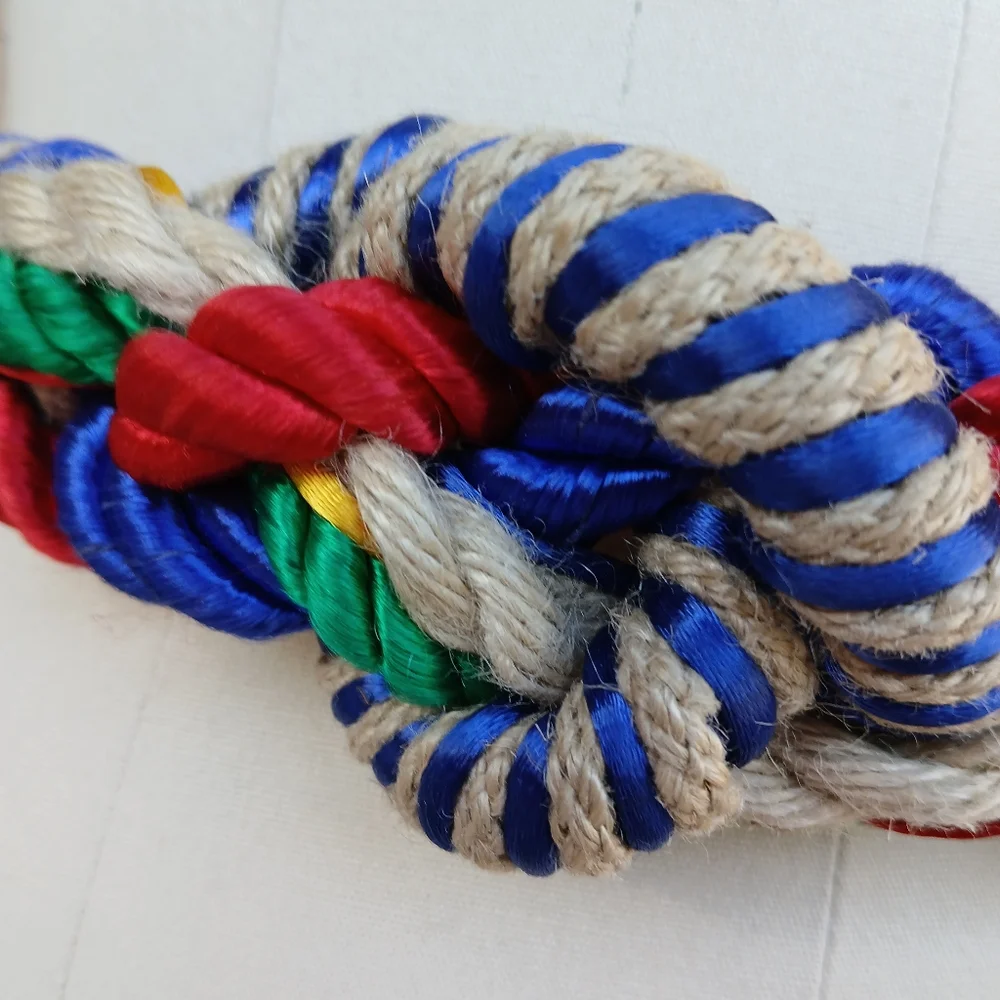 Vintage Braided Multi Color Rope Belt Colorful Twisted Cinch 80s Statement Boho